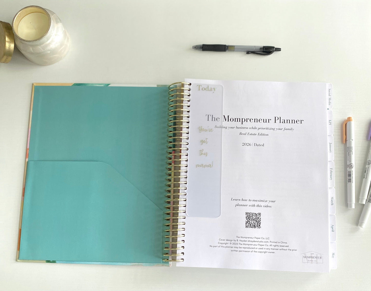 2026 "Serene Bloom" Mompreneur Planner