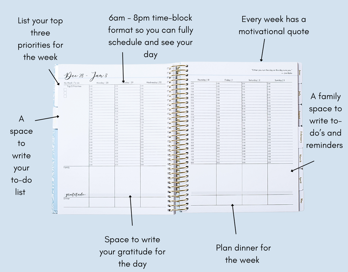 2027 Navy Blue Real Estate Planner